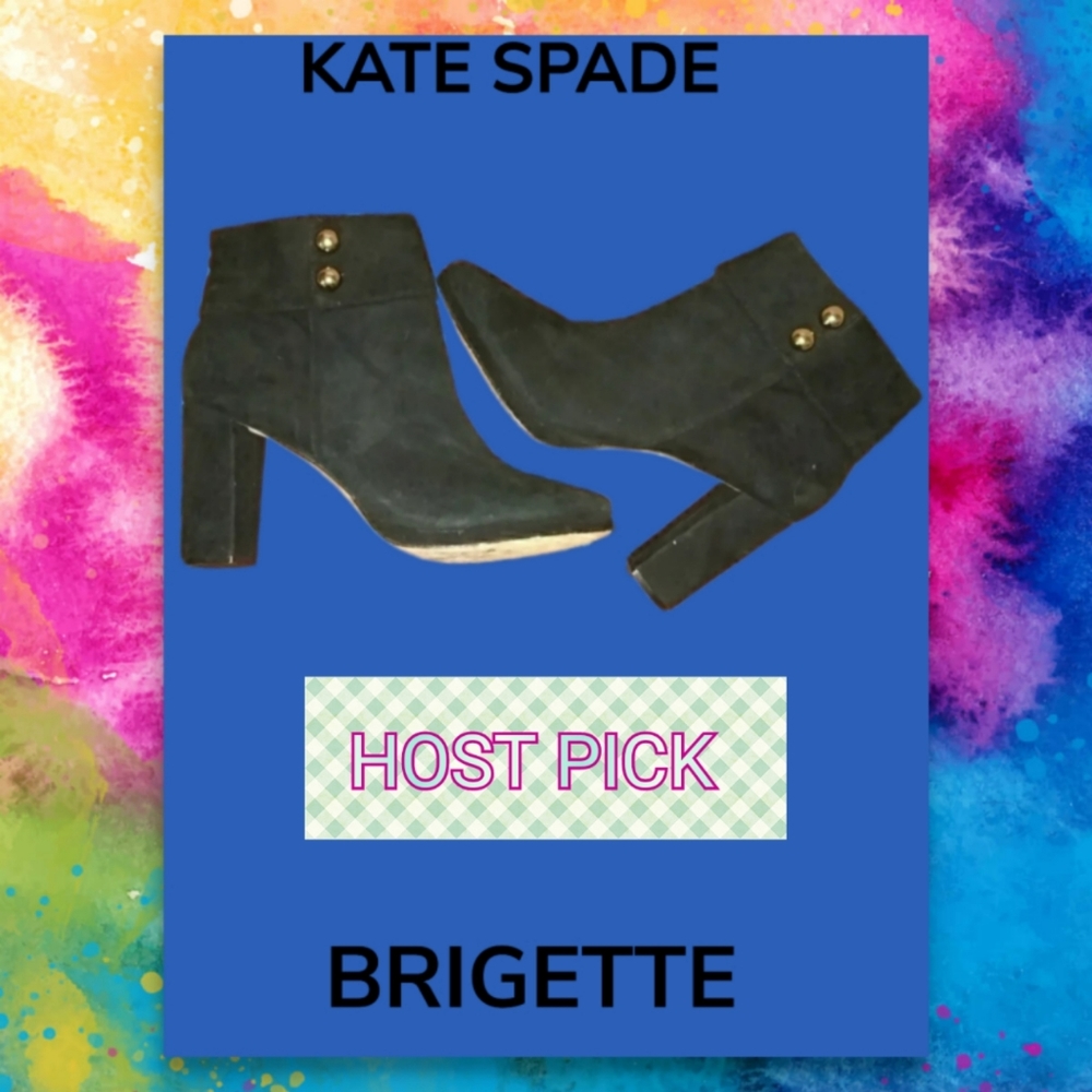 KATE SPADE BRIDGETTE GOLD SIDE BUTTON BOOTIES